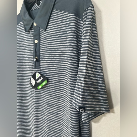 🔥BOLLE GOLF MEN'S Striped Polo STYLE #4482-30 CC2102 COLOR GREY NWT pick size - Picture 5 of 16